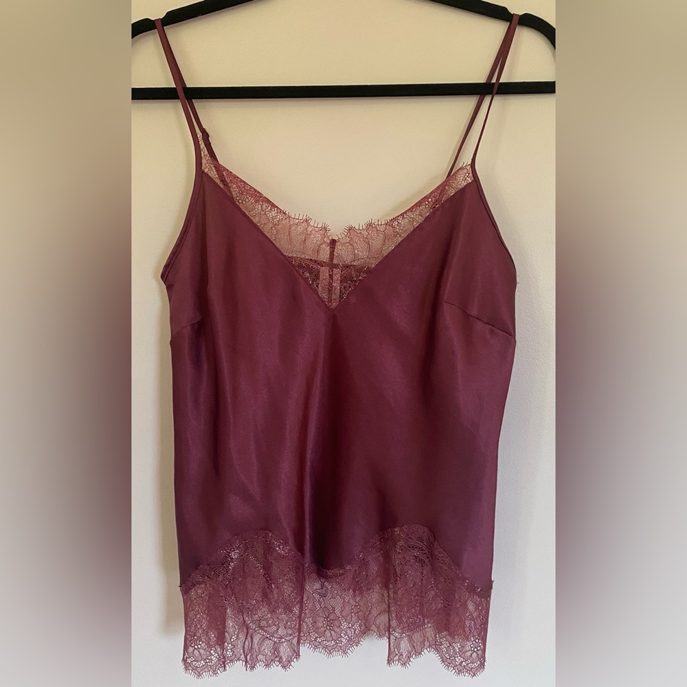 Victoria’s Secret glittery pink silky lace tank
